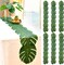 6Pcs Artificial Palm Leaves Green Table Runner, Summer Tropical Leaf Table Runners 72 inches Long for Wedding Moana Jungle Safari Tropical Hawaiian Luau Party Decorations